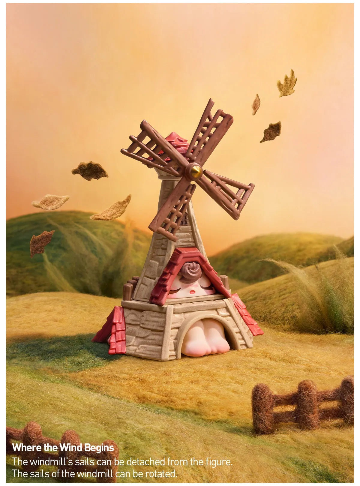 1001MOONS Wind's Intention figure blind-box series: Where the Wind Begins windmill-shaped figure scene; possible random design
