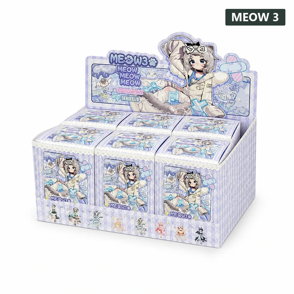 MEOW 3 MEOW MEOW MEOW Dimensions Series 1/8 Action Figure Blind Box sealed whole set exact option media
