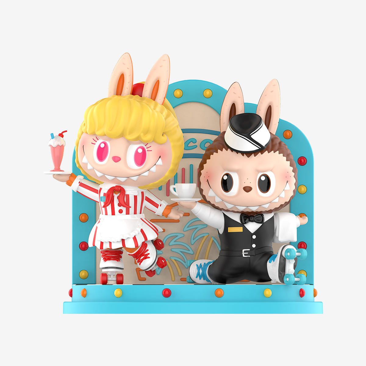 THE MONSTERS Cafeteria Figurine — complete fixed design with rectangular base and backboard