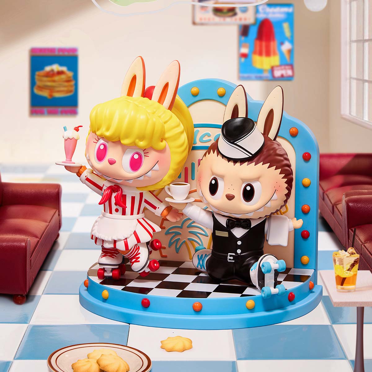 THE MONSTERS Cafeteria Figurine — detail scene; background props not included