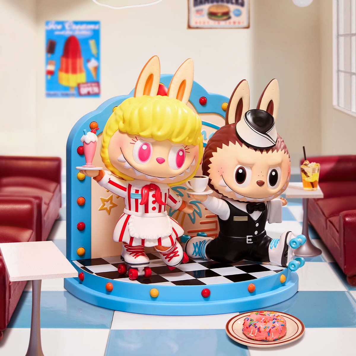 THE MONSTERS Cafeteria Figurine — alternate scene with integral backboard