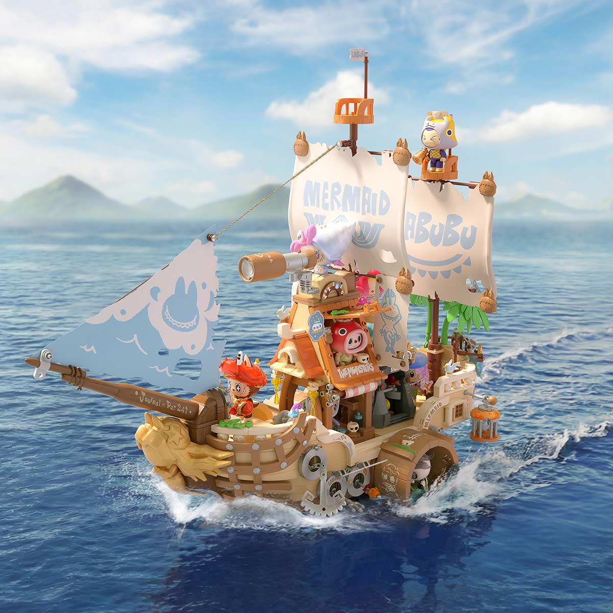 Chasing Mermaids — mermaid single building set; scene styling is not a purchase-inclusion list