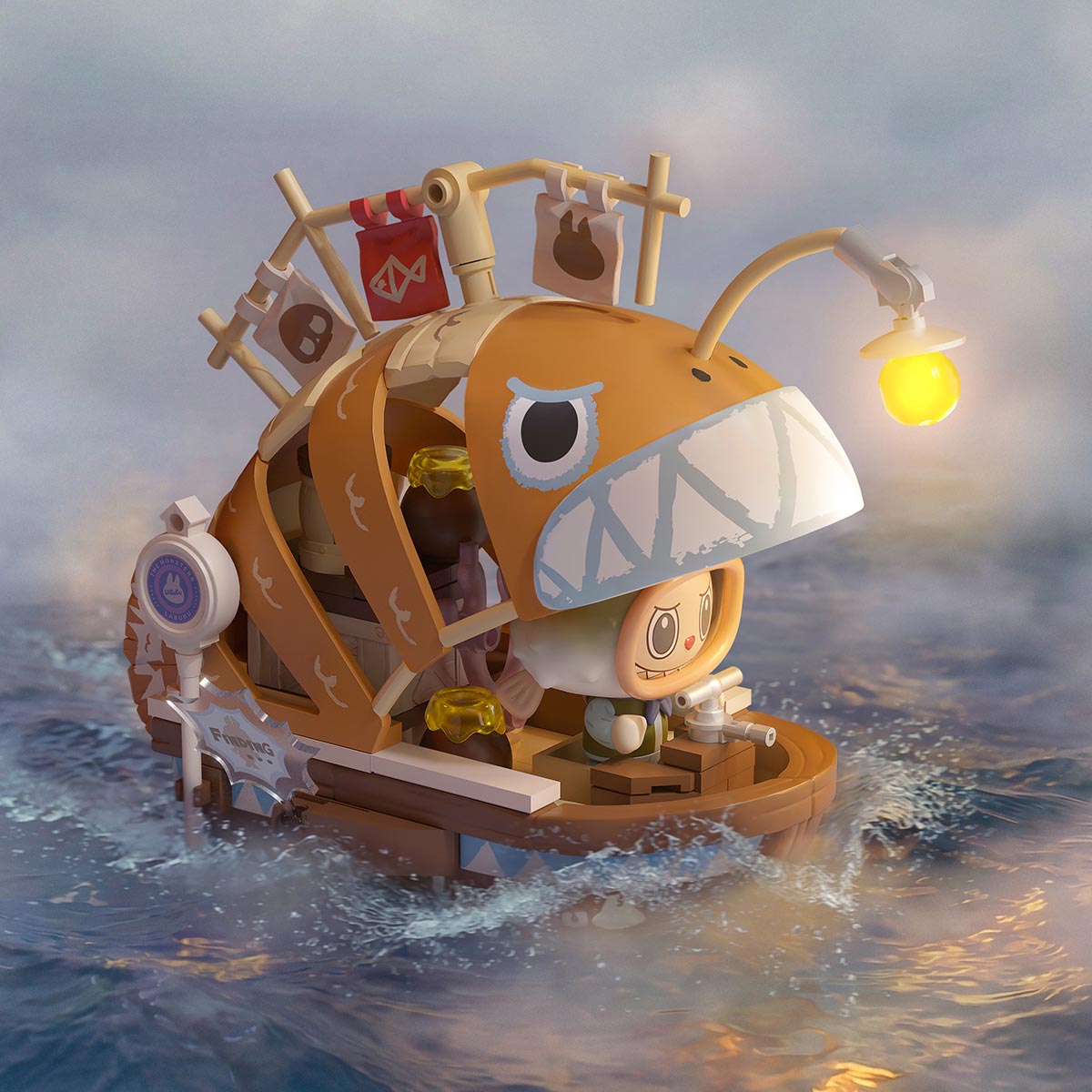 Chasing Mermaids — tiny anglerfish scene; scene styling is not a purchase-inclusion list