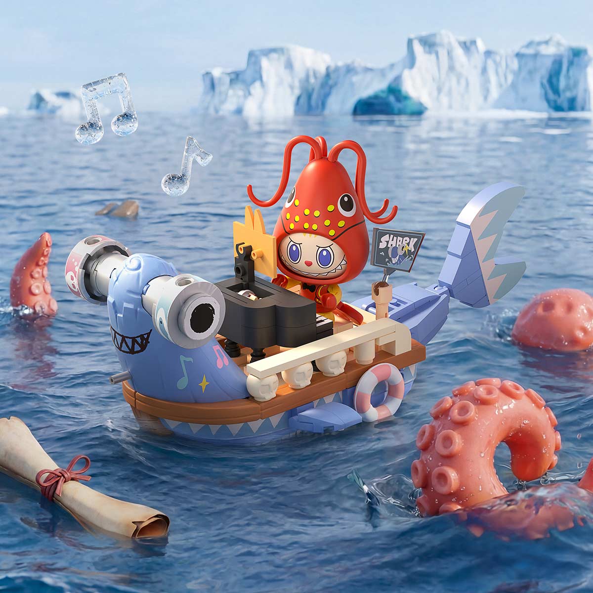 Chasing Mermaids — tiny hammerhead scene; scene styling is not a purchase-inclusion list