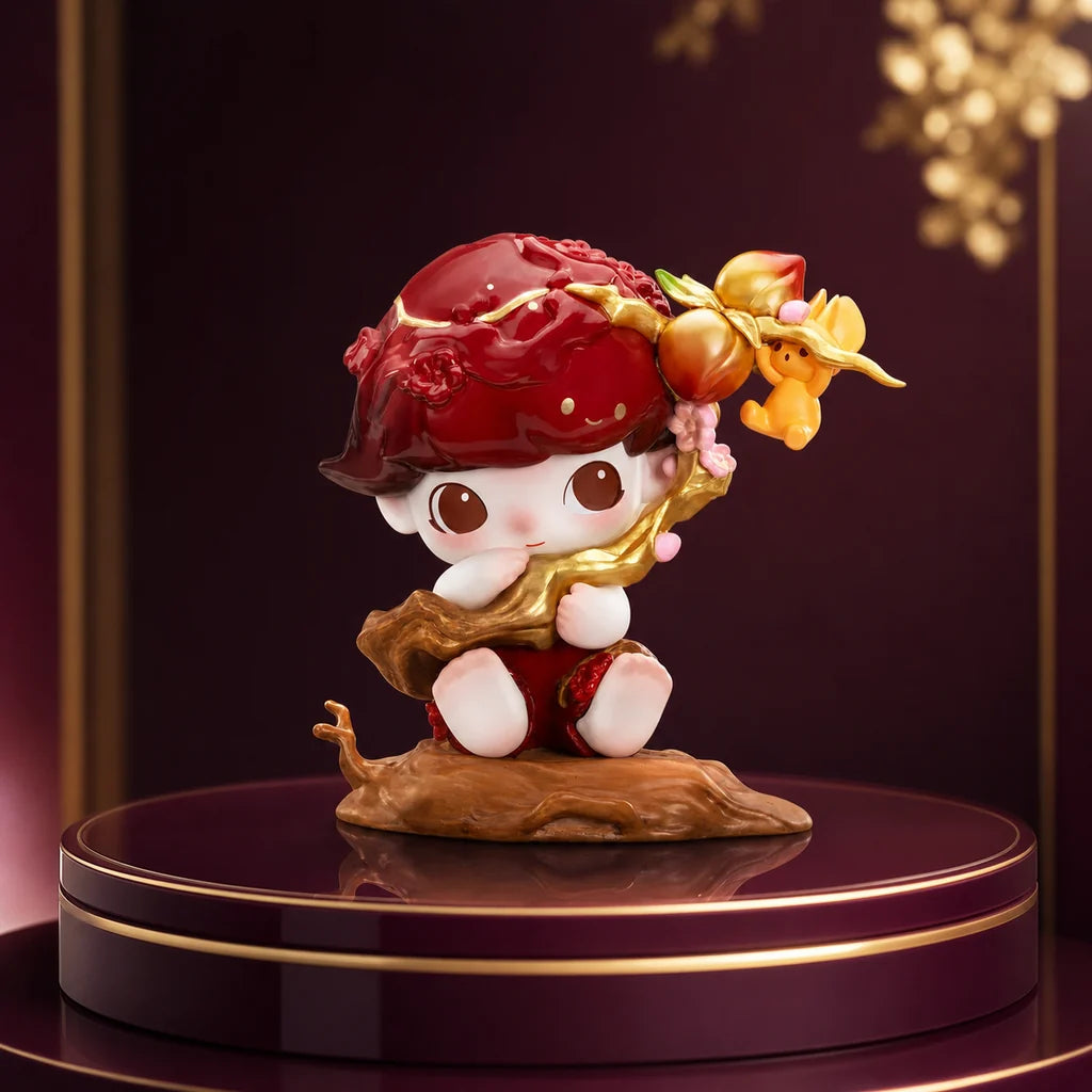 DIMOO Fruitful Branches Figure displayed on a collector pedestal