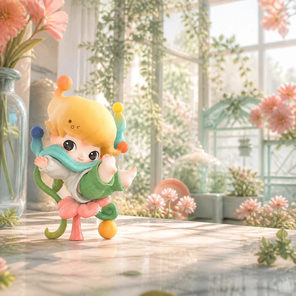 DIMOO Moments in Bloom Series Figures - Blind Box & Full Set series context display; random single outcome not guaranteed