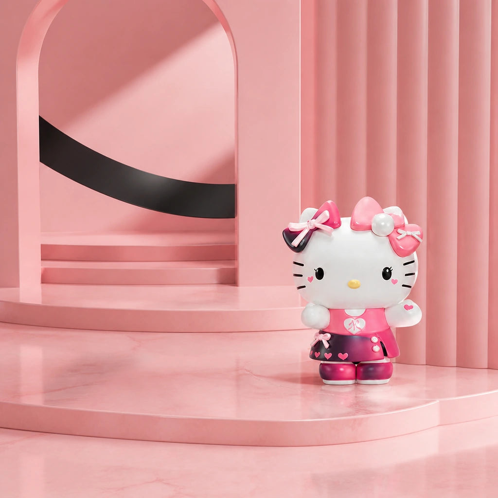 HELLO KITTY AND FRIENDS Pink Party Series Figures - Blind Box & Full Set series context display; random single outcome not guaranteed