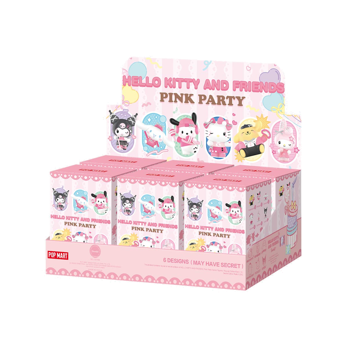 HELLO KITTY AND FRIENDS Pink Party Series Figures six-box Whole Set display