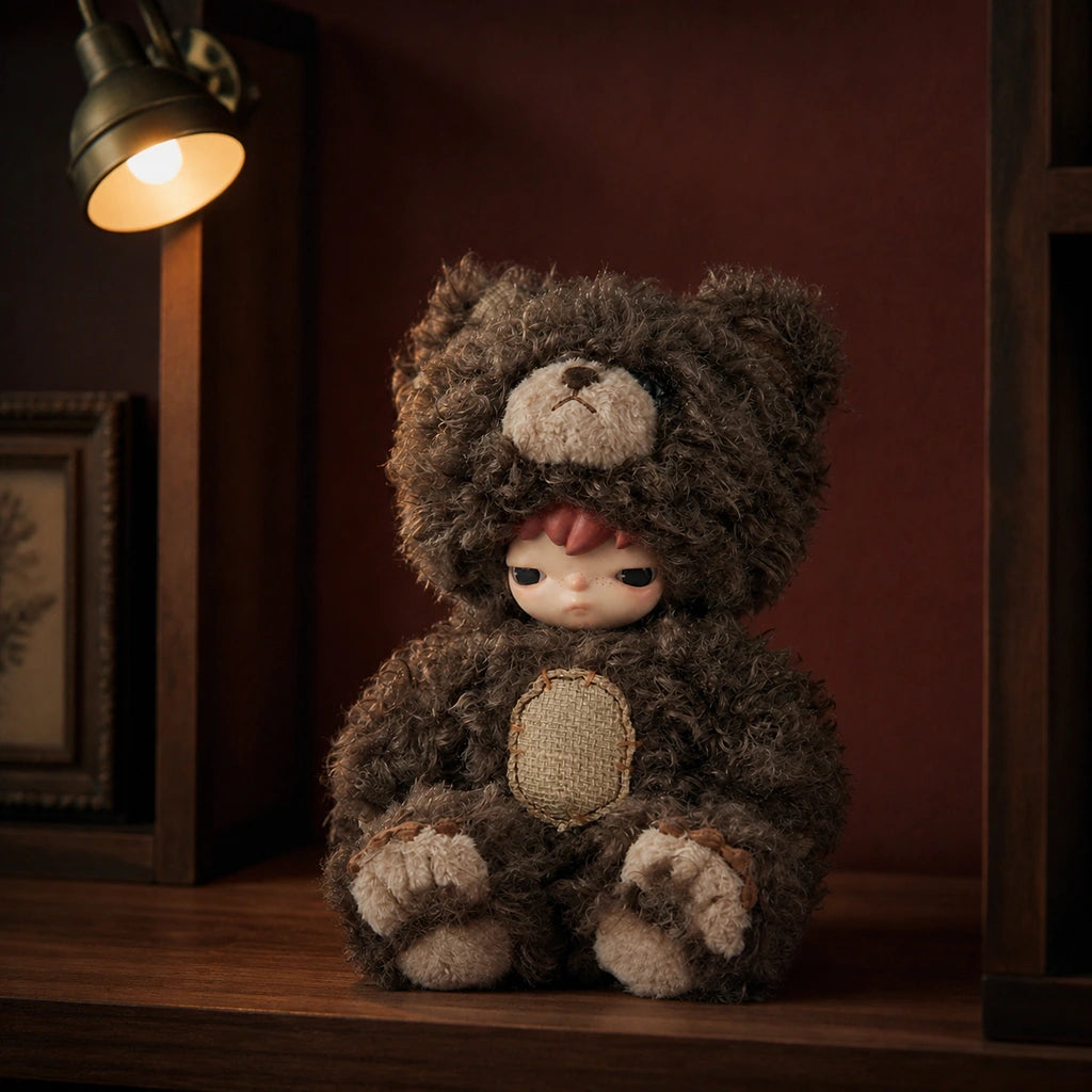 Hirono Bear Vinyl Plush Doll collector display scene