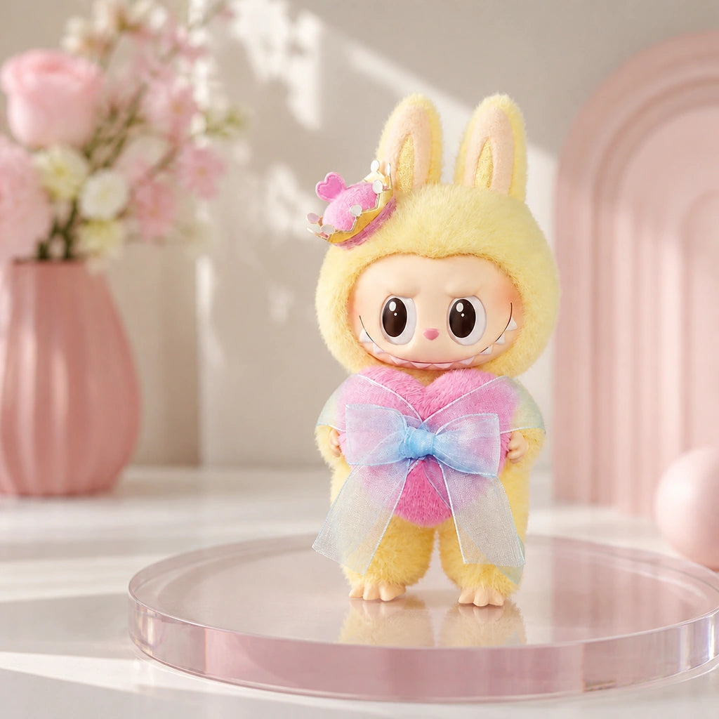 THE MONSTERS Let's Checkmate Series-Vinyl Plush Hanging Card in a premium collector display scene