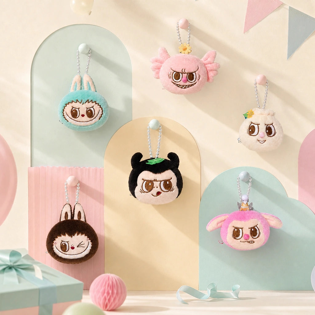 THE MONSTERS Party Series-Reversible Plush Toy Blind Box & Full Set series context display; random single outcome not guaranteed