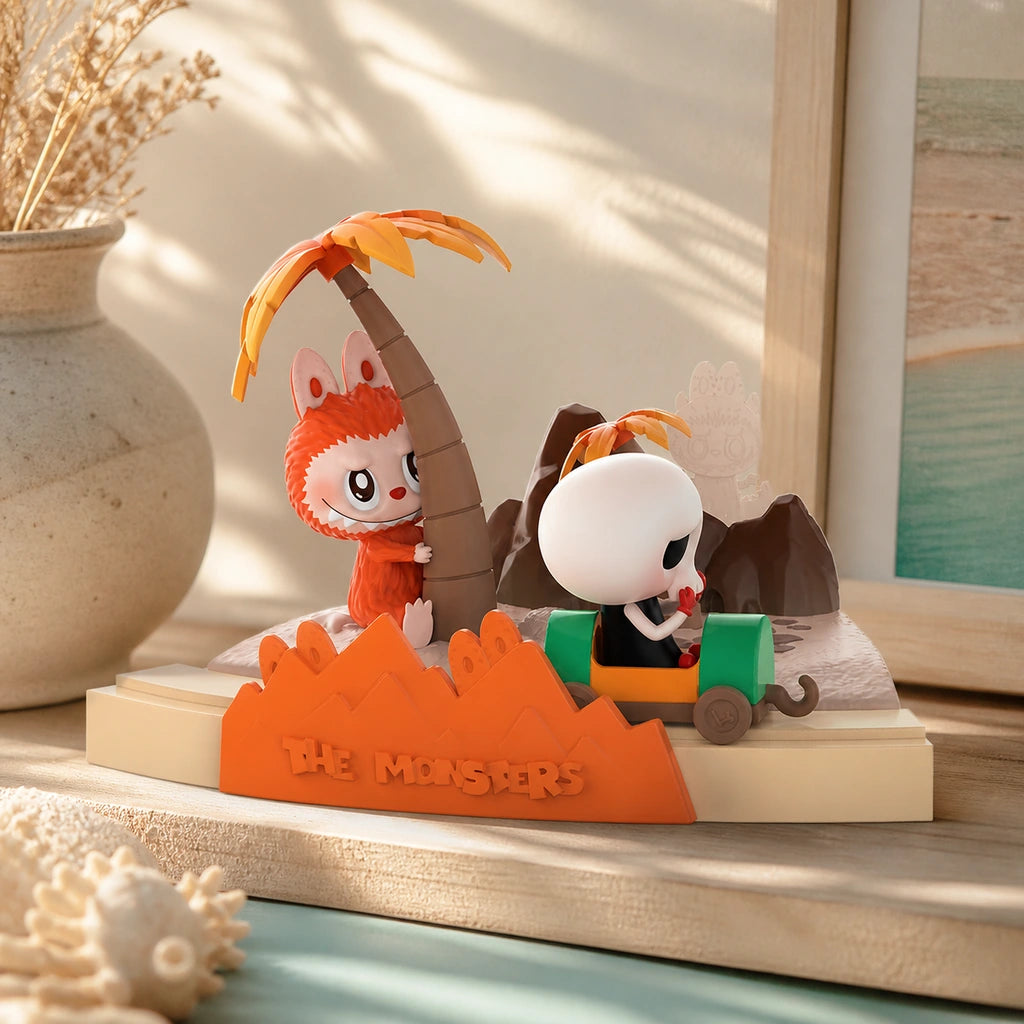 THE MONSTERS Playing Games scene set in a warm collector display