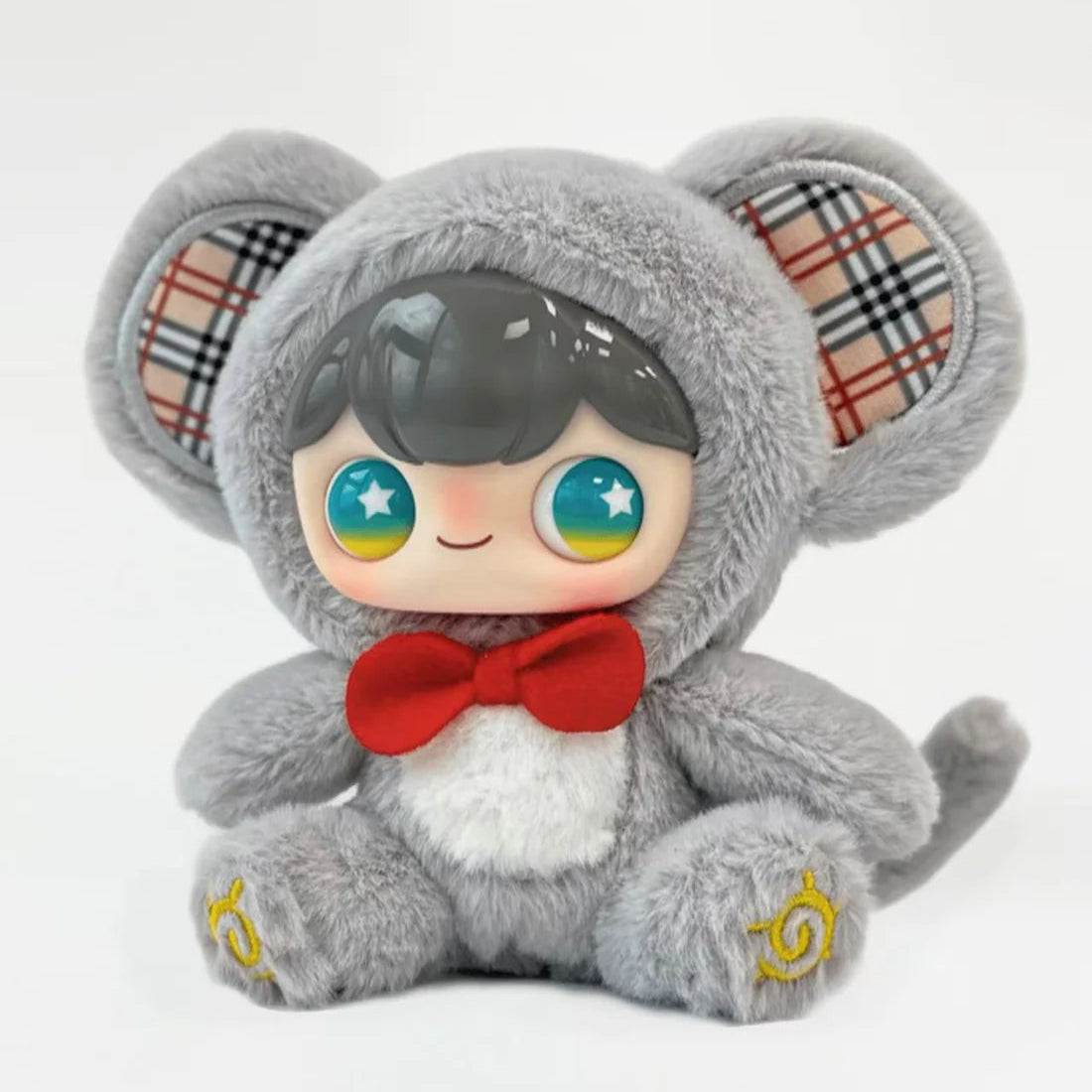 KOKKA grey animal-costume plush, front detail; series design example | KikiBuddies