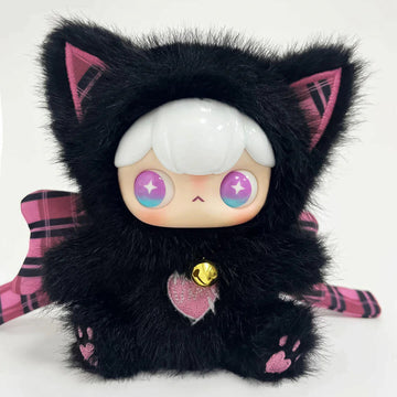 KOKKA black-cat costume plush, front detail; series design example | KikiBuddies