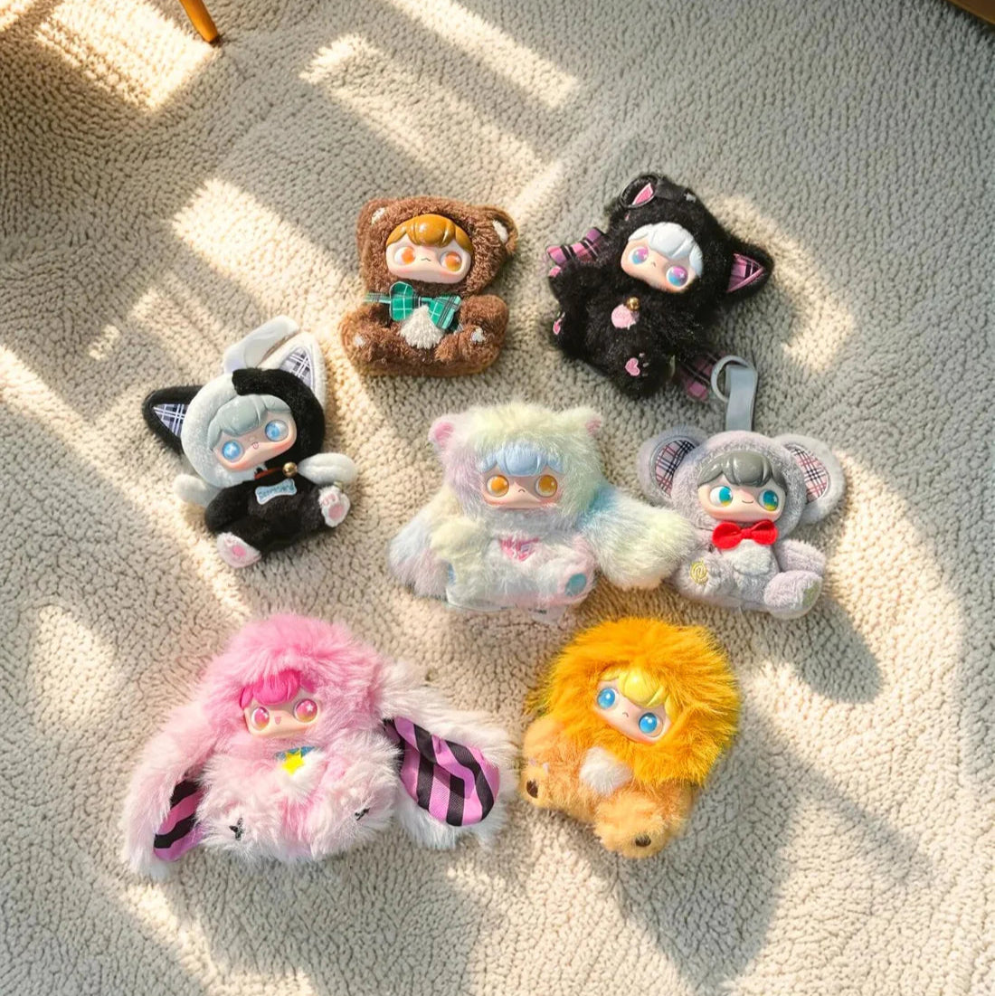 KOKKA It's Party Time plush designs, group display; series design example | KikiBuddies