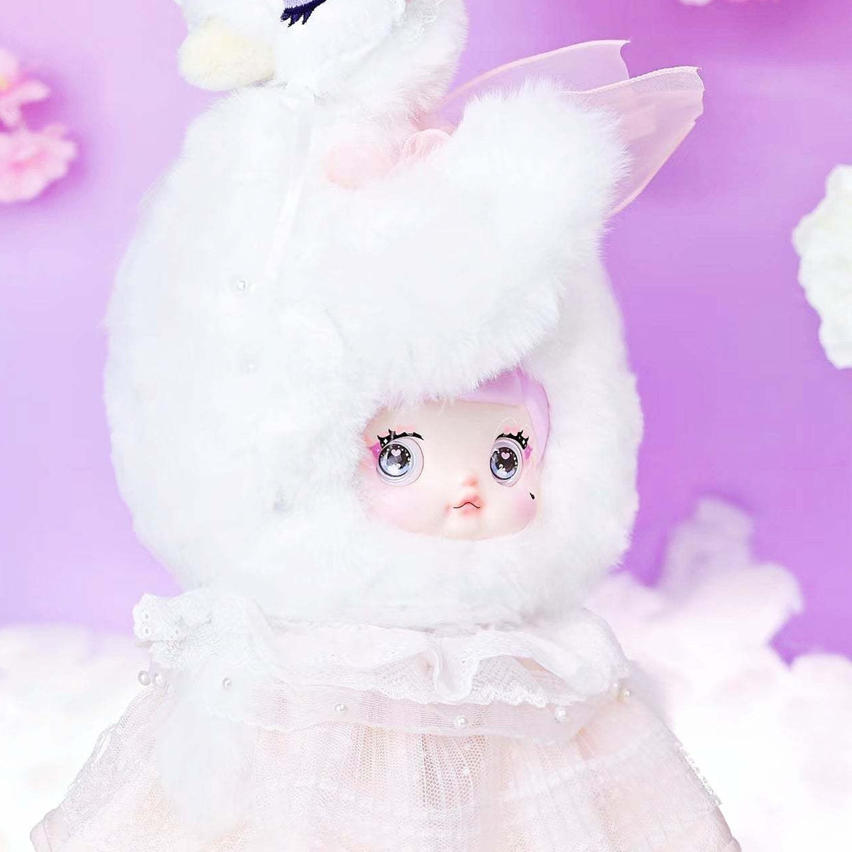 NOMMI Swan Lake swan costume, face and lace skirt detail; cropped view, not a complete-product photograph