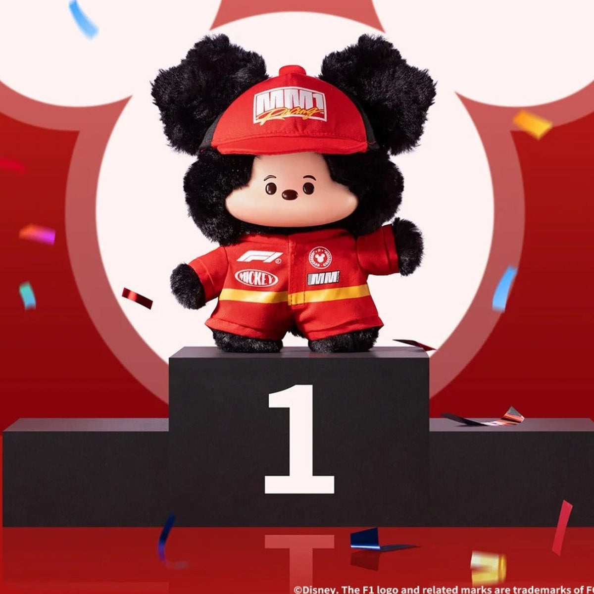 Mickey Mouse Speed Life Vinyl Plush Hanging Card - front racing design scene | KikiBuddies