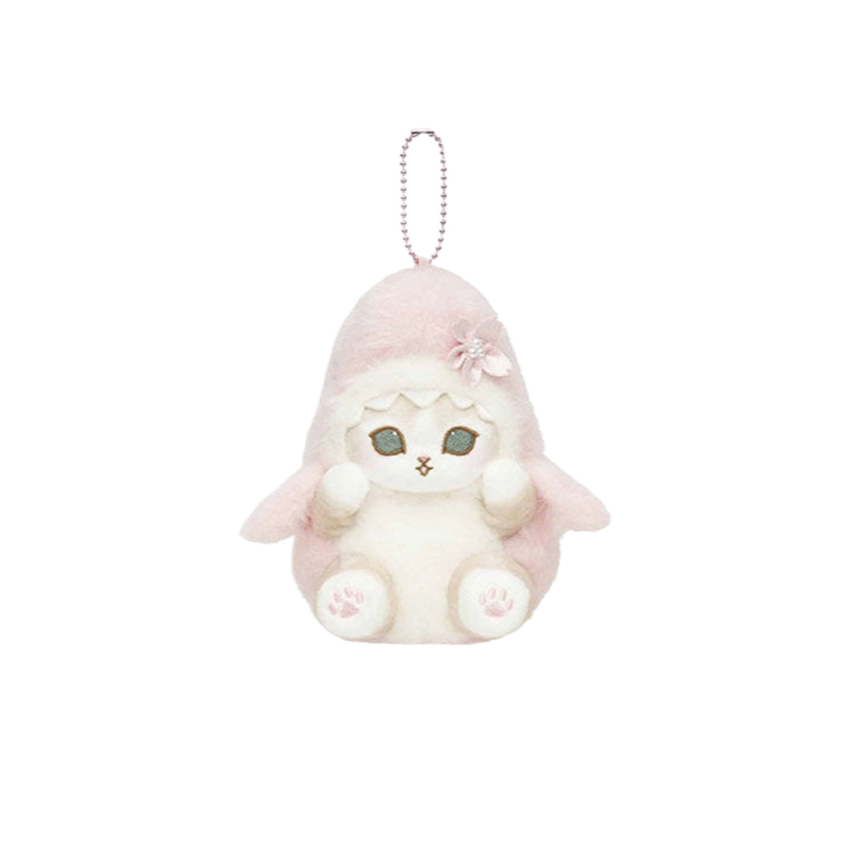 Mofusand Cherry Blossom Pink Plush Doll and Keychain - keychain design front | KikiBuddies