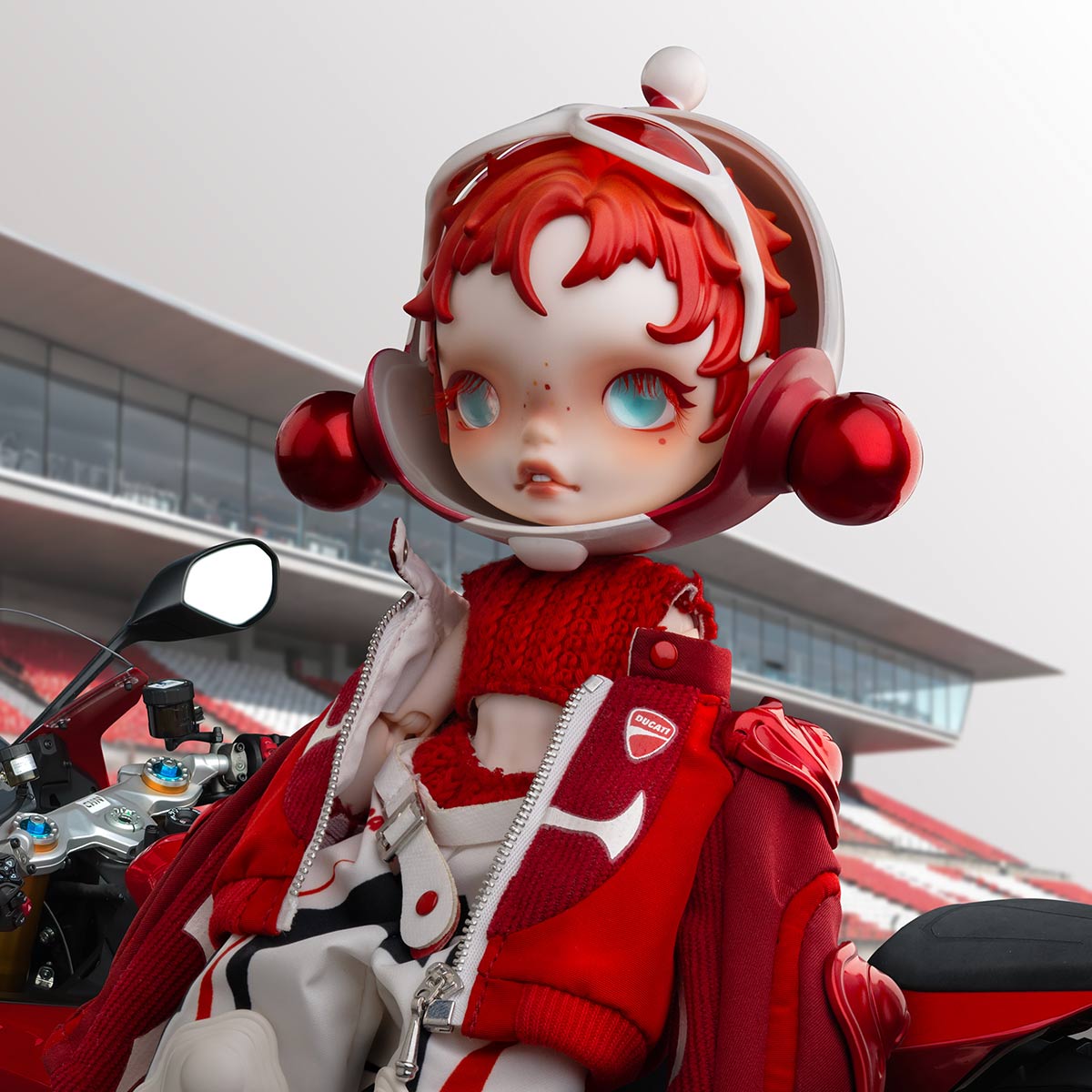 SKULLPANDA × DUCATI — Face, helmet and fabric detail
