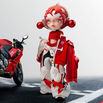 SKULLPANDA × DUCATI — Full-body identity; motorcycle display prop excluded