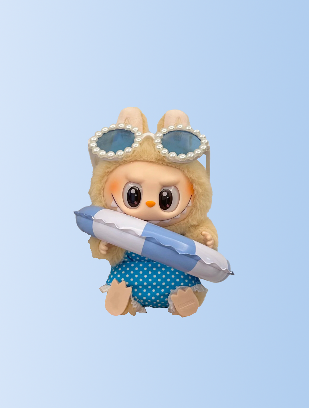 Labubu Blue Polka Dot Poolside Set – Splash Cool Edition (3 Items)