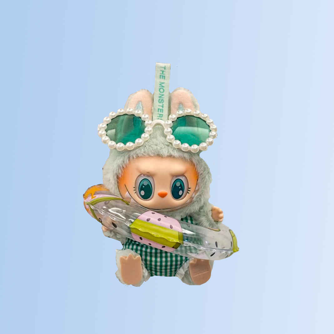 Labubu Green Polka Dot Poolside Set – Mint Splash Edition (3 Items)