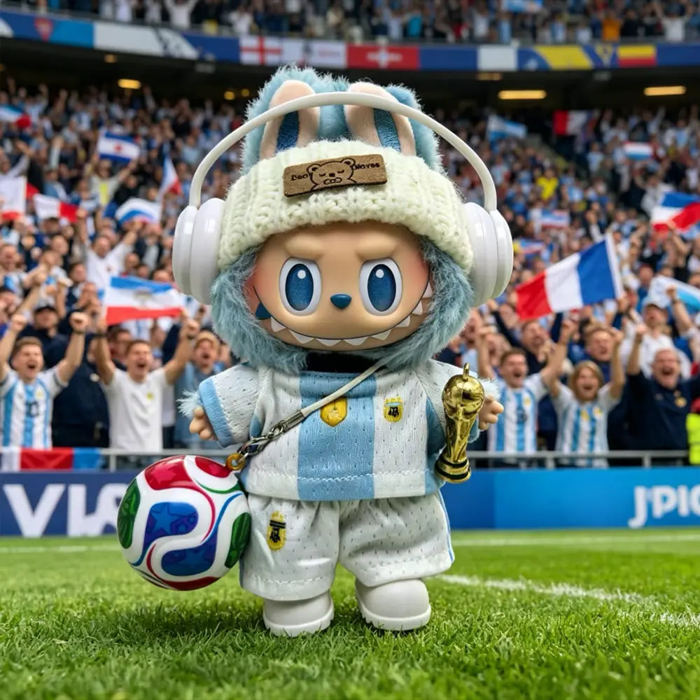 2026 Football Jersey OOTD Set #44: Argentina Edition (Labubu Doll + Curated Outfit)