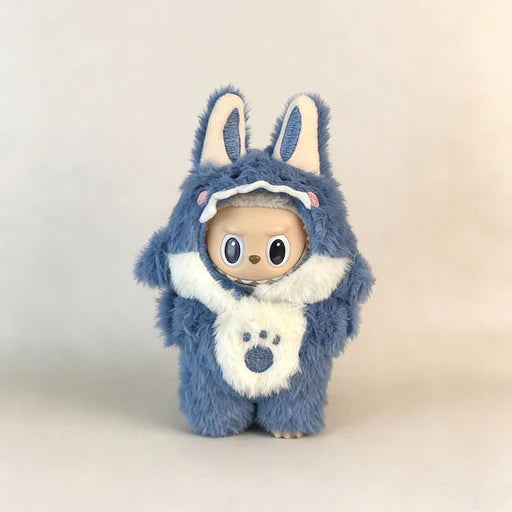 Deep Sea Shark Plush Hooded Jumpsuit For Labubu — 17cm - main product card | KikiBuddies