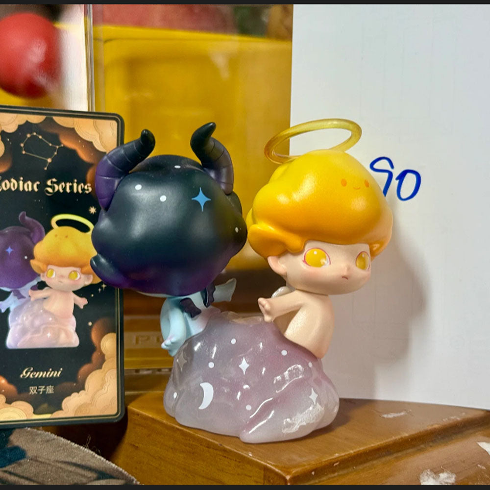 Dimoo Zodiac series blind box figures representing the 12 constellation signs and the secret Astrologer.
