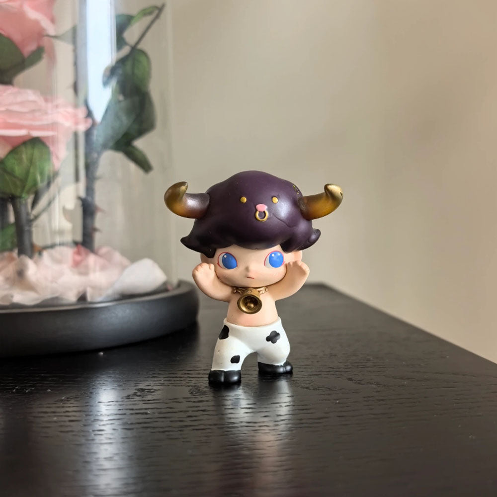 Dimoo Zodiac series blind box figures representing the 12 constellation signs and the secret Astrologer.
