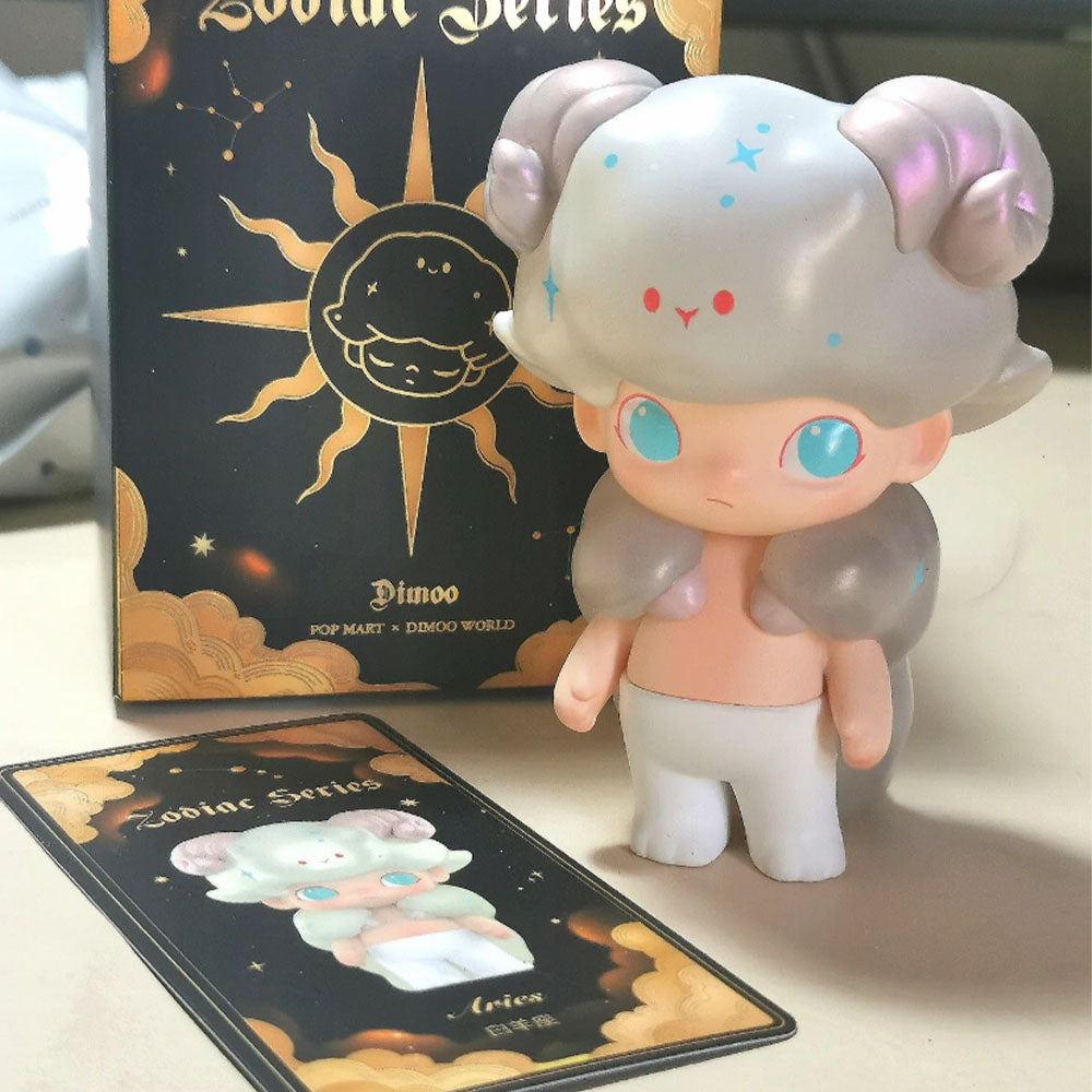 Dimoo Zodiac series blind box figures representing the 12 constellation signs and the secret Astrologer.