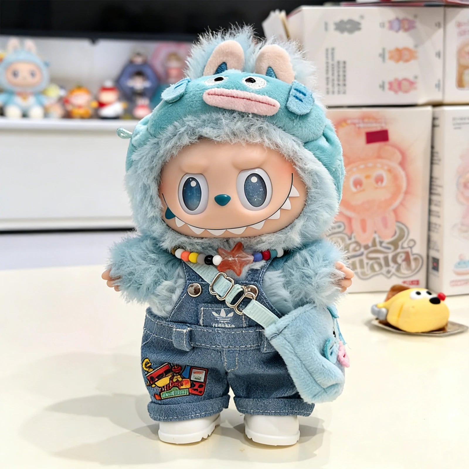 Funny Fish Outfit - 5-Piece Denim Overalls Set (Limited Edition)