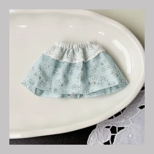 Gingham Plaid Spring Dress for Labubu 17cm