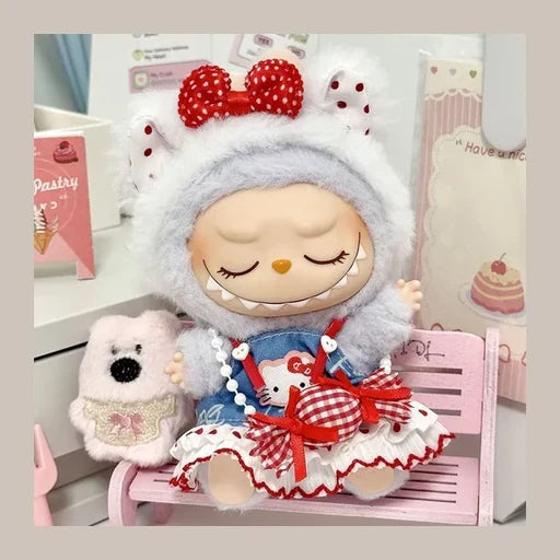 Hello Kitty Inspired Jumper Dress for Labubu 17cm