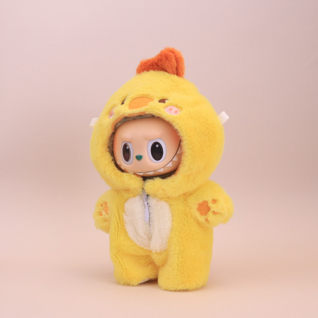 Kikibuddies Labubu Little Chick Plush Outfit - Doll Clothes Bright Yellow Jumpsuit