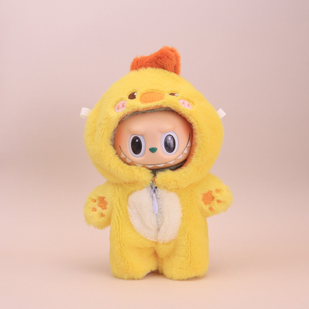 Kikibuddies Labubu Little Chick Plush Outfit - Doll Clothes Bright Yellow Jumpsuit
