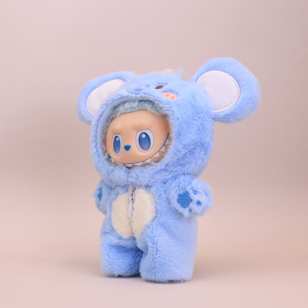 Kikibuddies Labubu Blue Elephant Plush Outfit - Clothes Sweet Elephant Jumpsuit