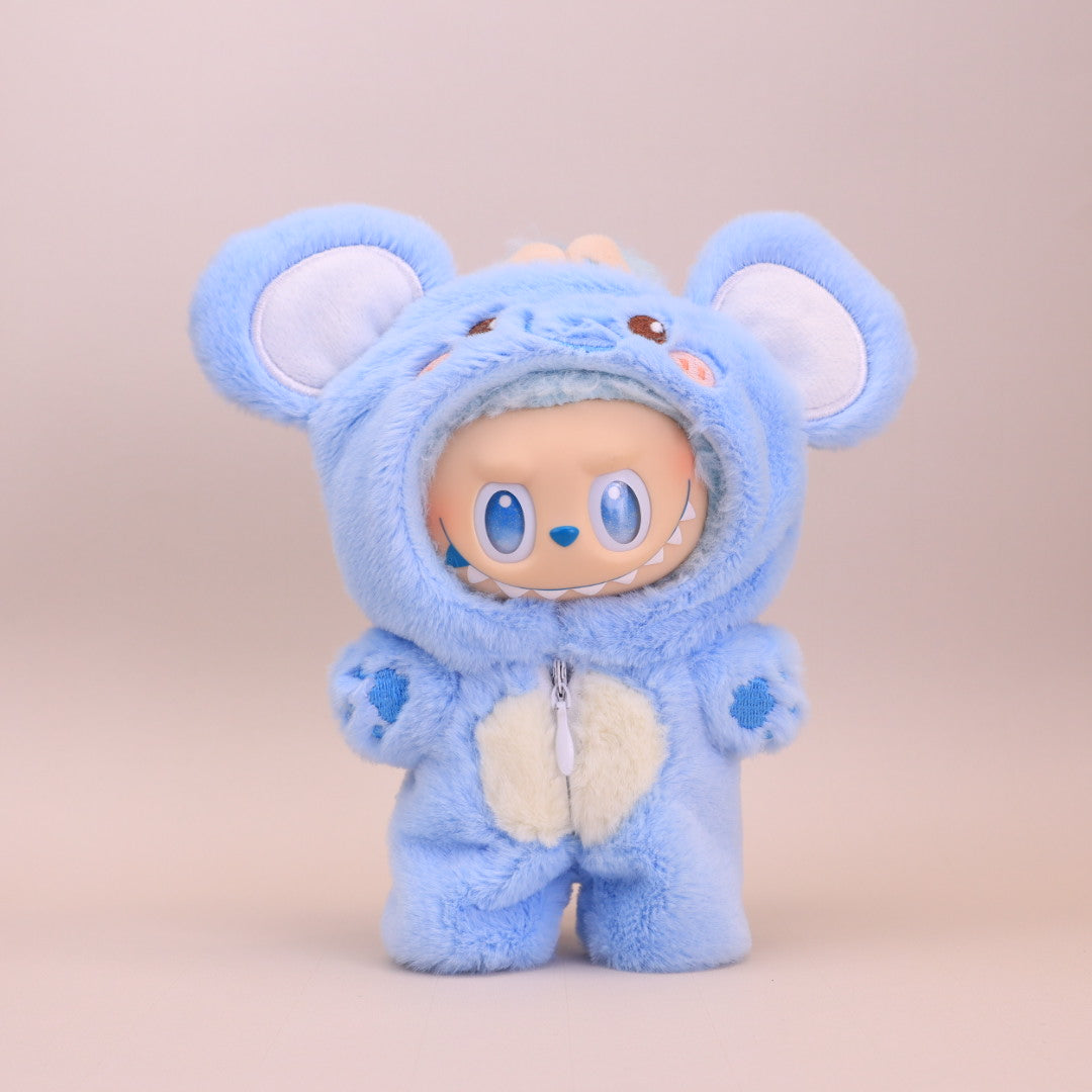 Kikibuddies Labubu Blue Elephant Plush Outfit - Clothes Sweet Elephant Jumpsuit