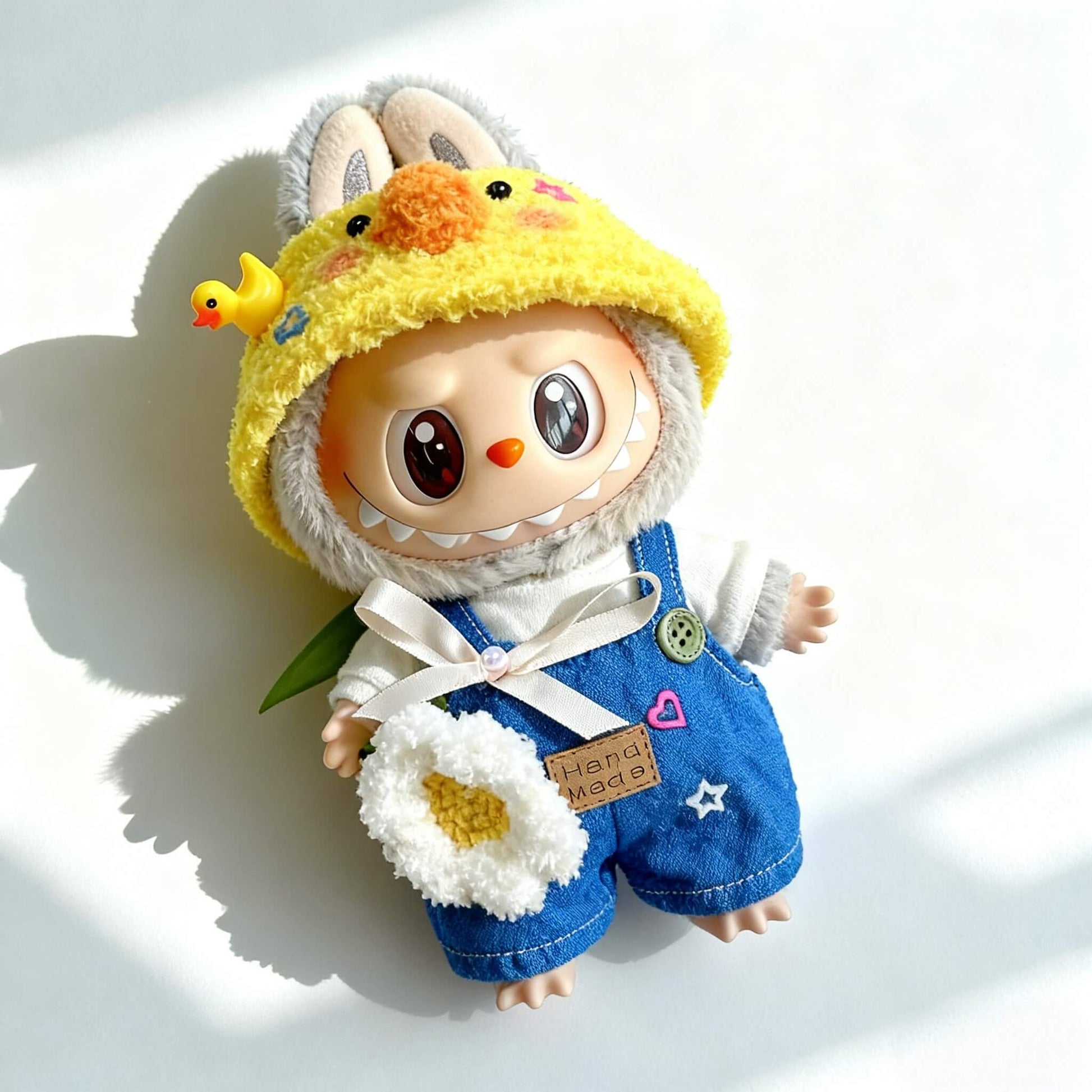 KIKIBUDDIES Labubu 17cm Cute Style Set- Blue Costume & Yellow Hat