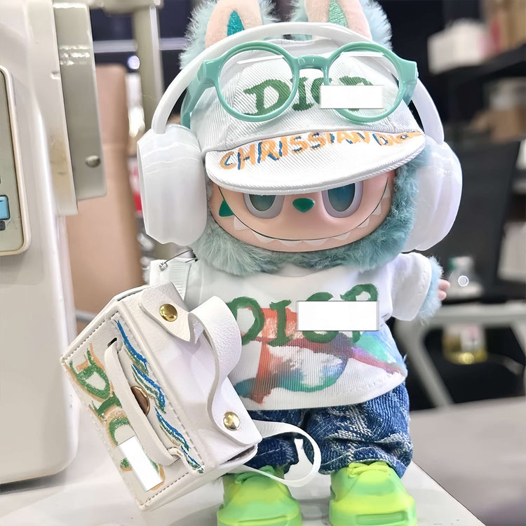 KIKIBUDDIES Labubu 17cm Streetwear Set - Hat + Headphones + Full Outfit