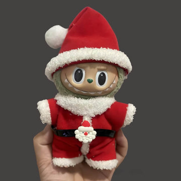 KIKIBUDDIES Labubu Christmas Santa Costume Set - Red Santa Hat + Plush Outfit