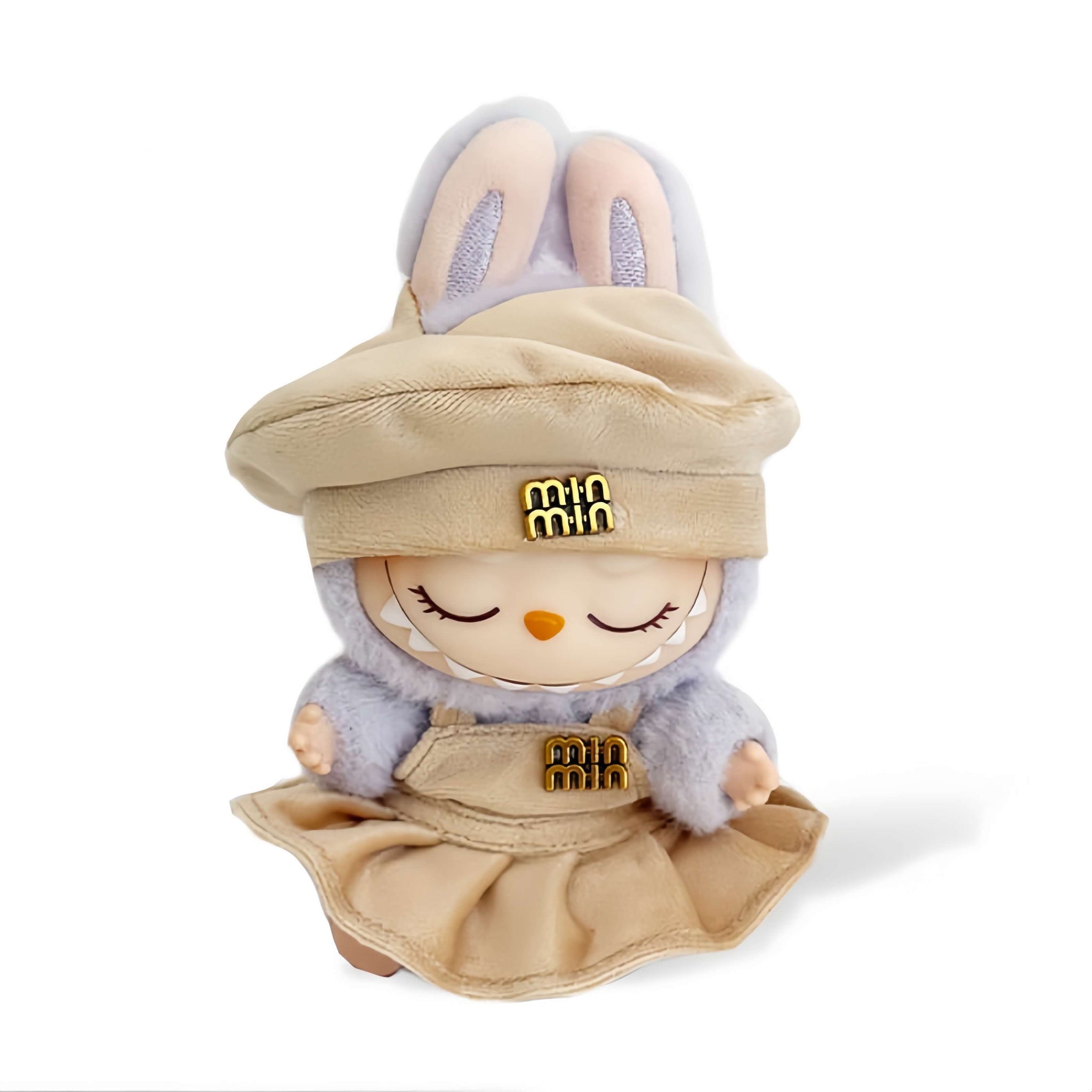 KIKIBUDDIES Labubu GetIdol Jang Won-young-Style Beige Beret Dress Set