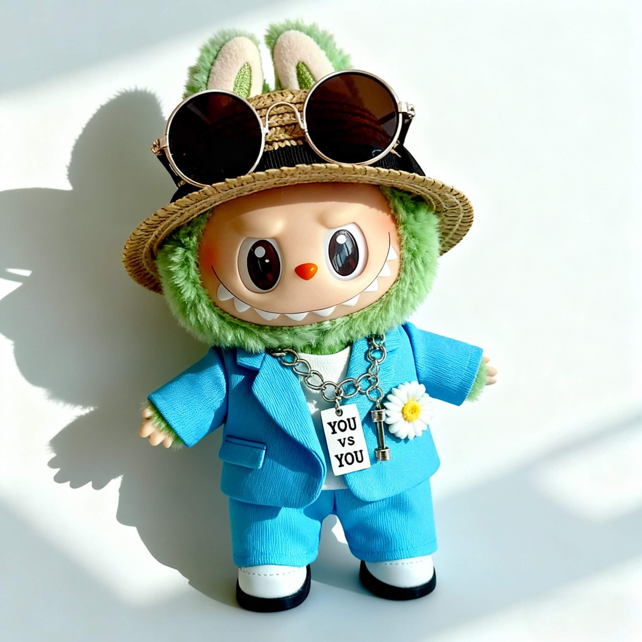 KIKIBUDDIES Labubu Light Blue Fashion Set - G-Dragon Inspired (7 Items)