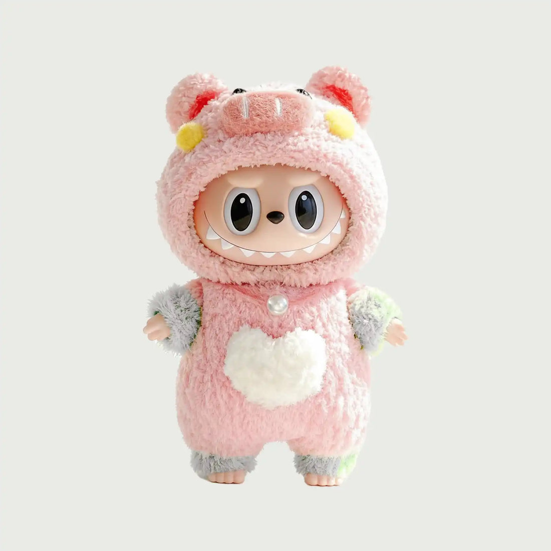 Kikibuddies Labubu 17cm Pink Pig Plush Costume Set - Hooded Outfit