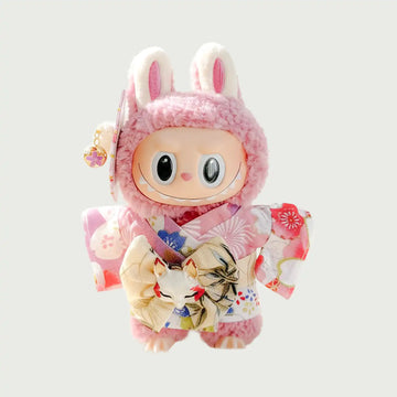 Labubu Purple Floral Kimono Outfit - Bow & Hair Accessory