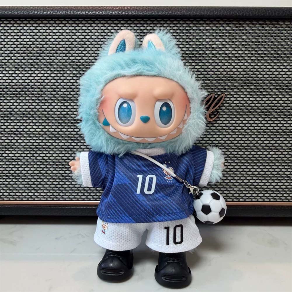Labubu France Mbappé #10 Football Outfit Set — 17cm