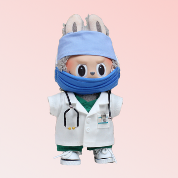 Labubu Macaron Doctor & Nurse Outfit Set – Plush Charm Edition (17cm)