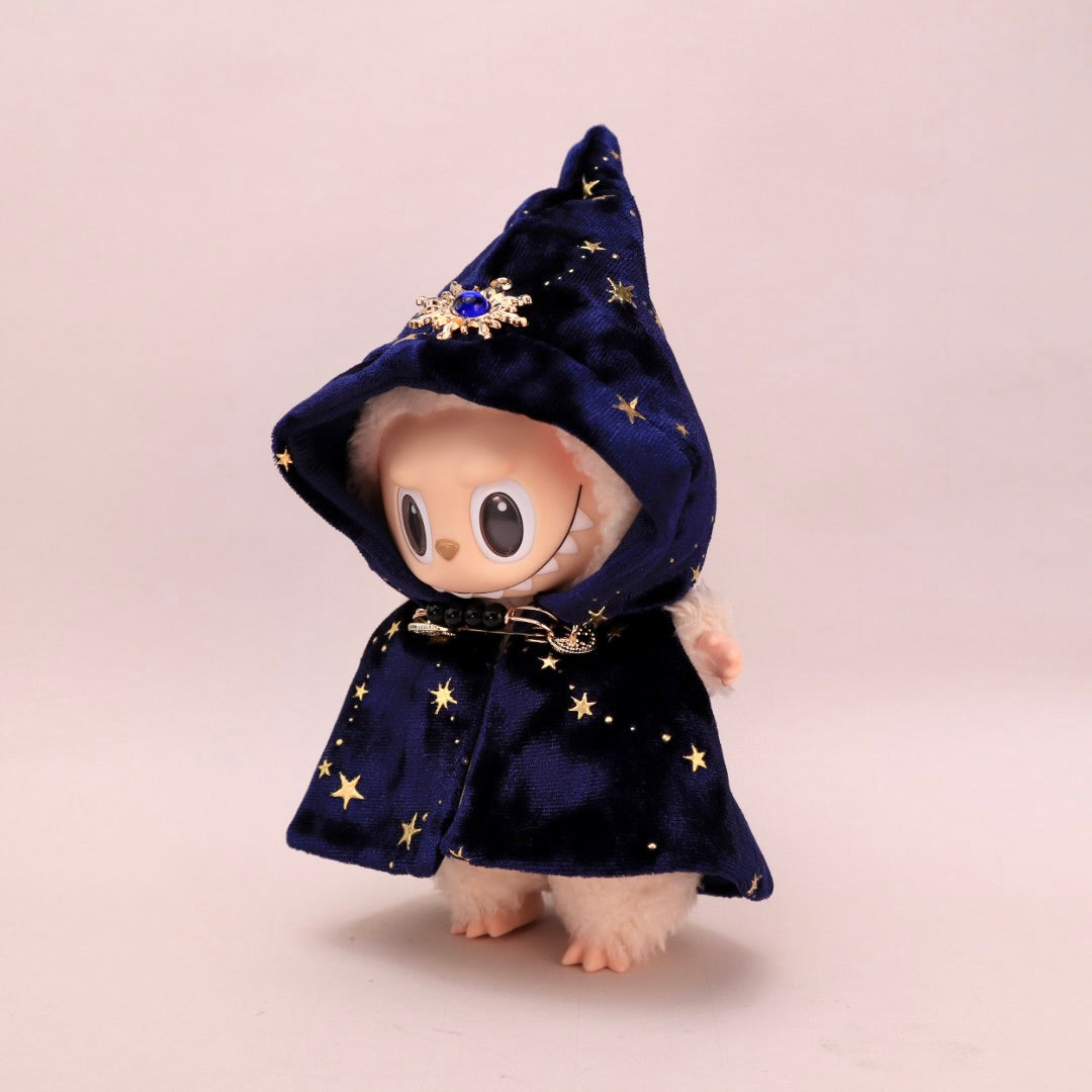 Tarot Legends Cloak For Labubu - Blue Velvet Star & Moon Outfit