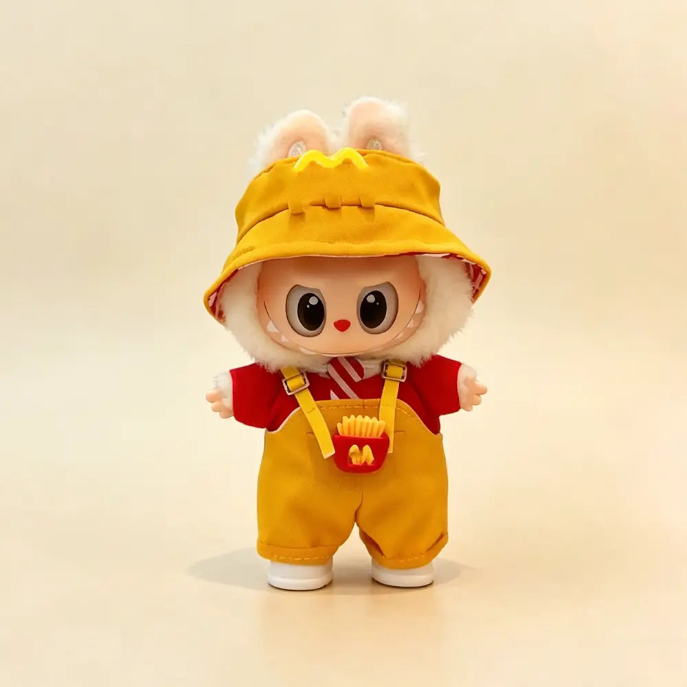 McDonald's Inspired Fast Food Uniform for Labubu 17cm