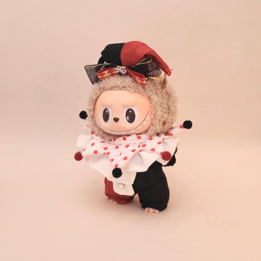 Midnight Clown Outfit For Labubu - Hat + Scarf + Jumpsuit